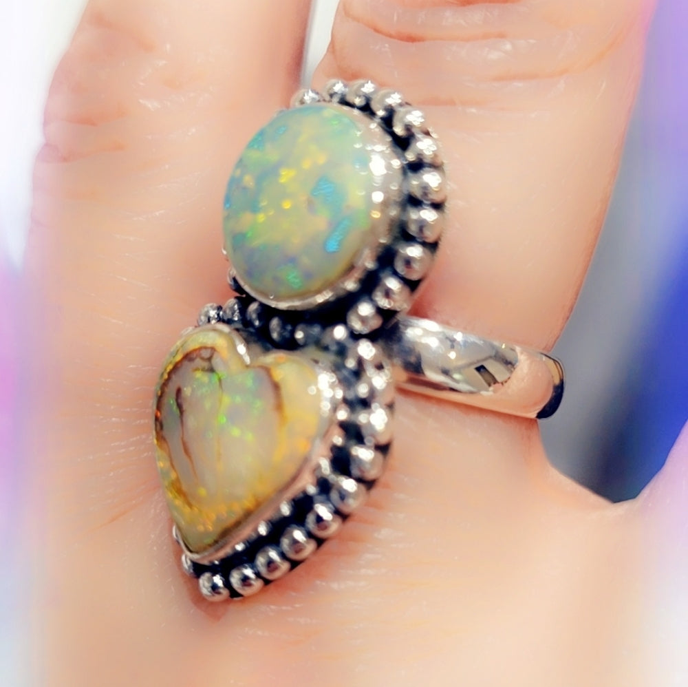 Monarch Opal Sterling Silver Gemstone Ring