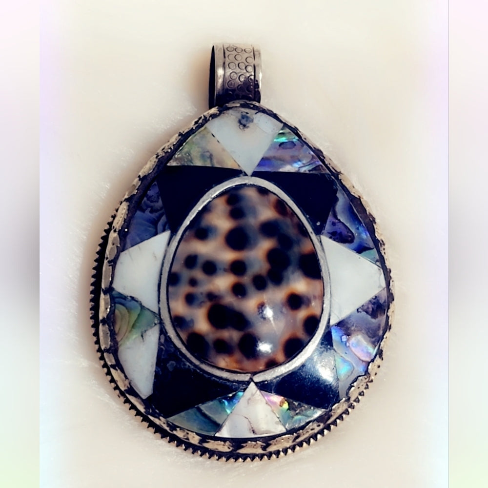 Multi Stone Tibetan Pendant