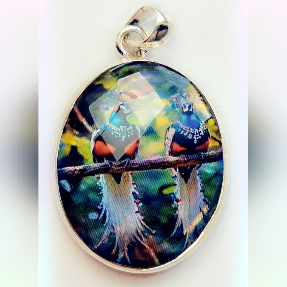 Prism Aurora Faceted Sterling Gemstone Pendant
