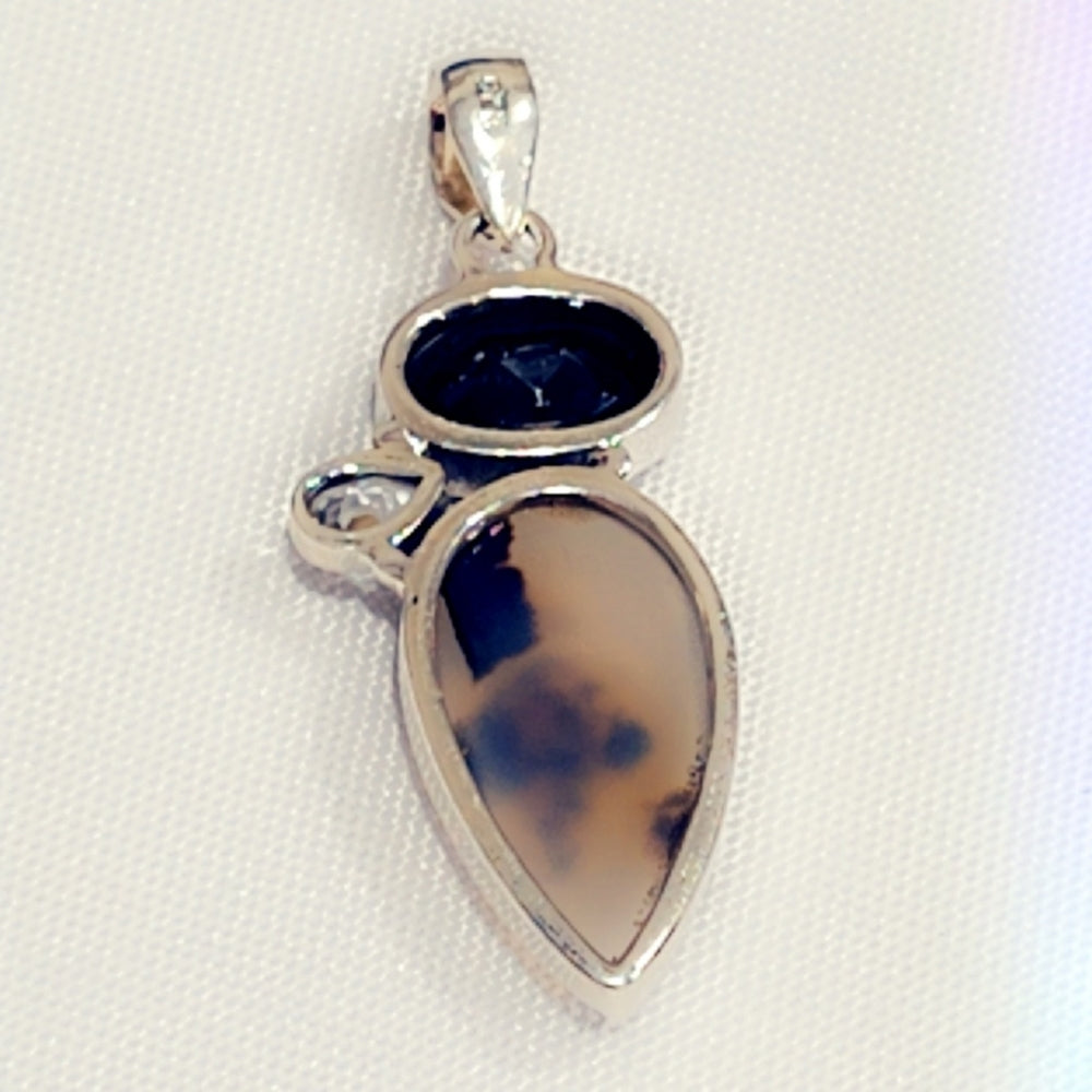 Agate & Onyx Gemstone Pendant