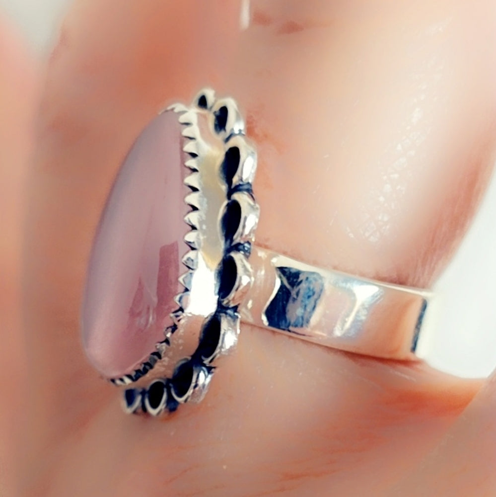 Pink Cubic Zirconia Sterling Gemstone Ring