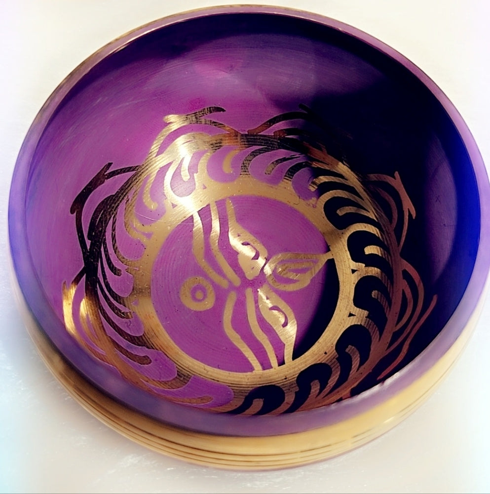 Singing Bowl With Mallet, Etched, Color Options!
