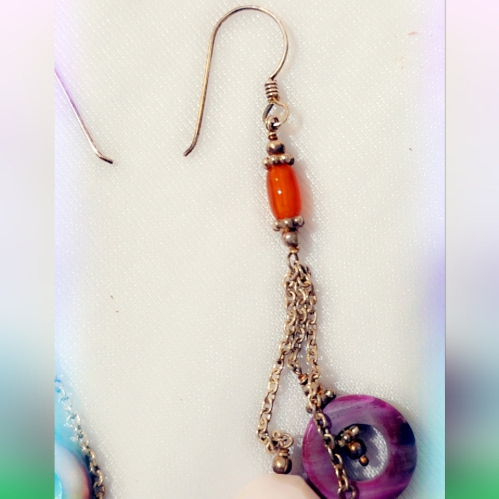 Sterling Silver Gemstone Dangle Earrings
