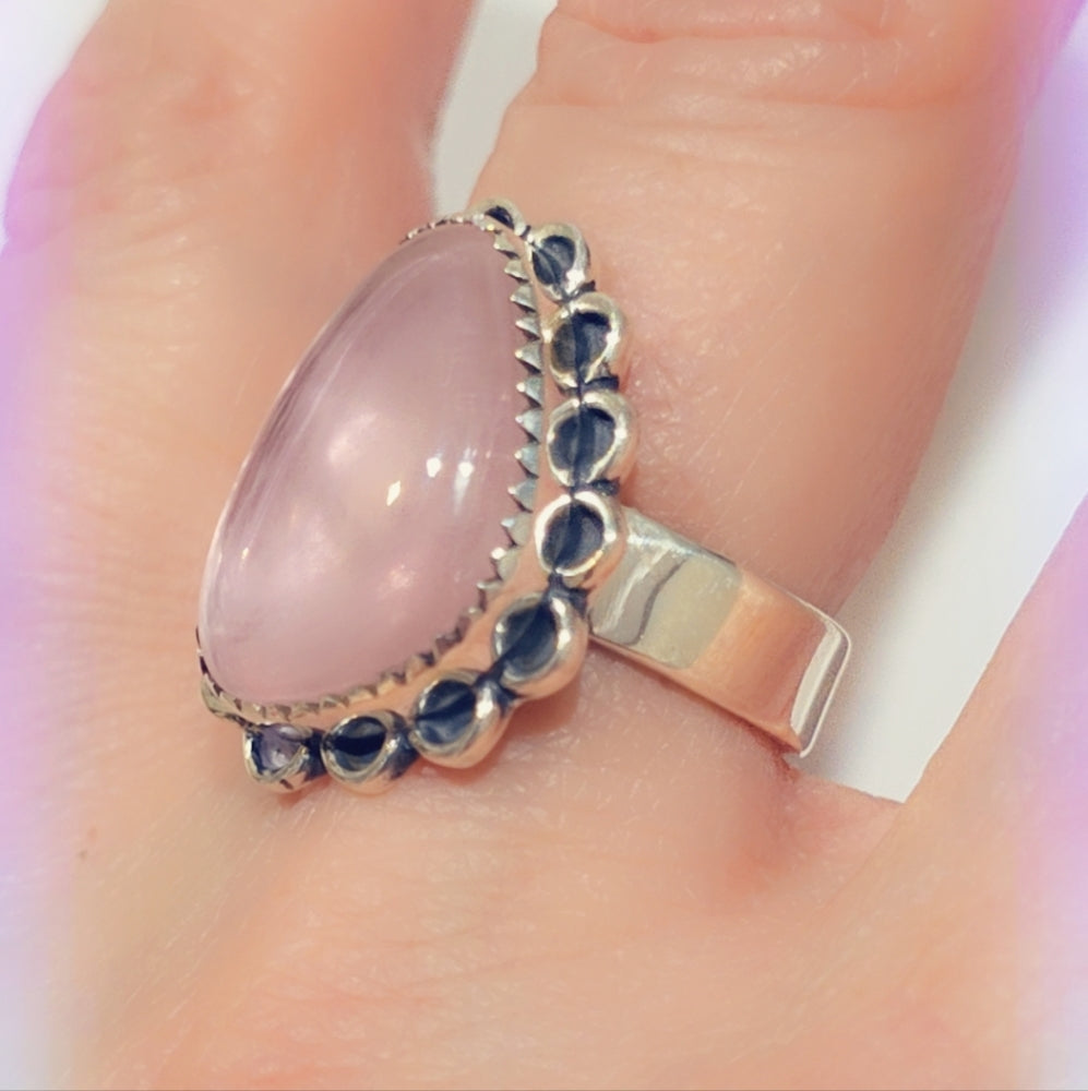 Pink Cubic Zirconia Sterling Gemstone Ring