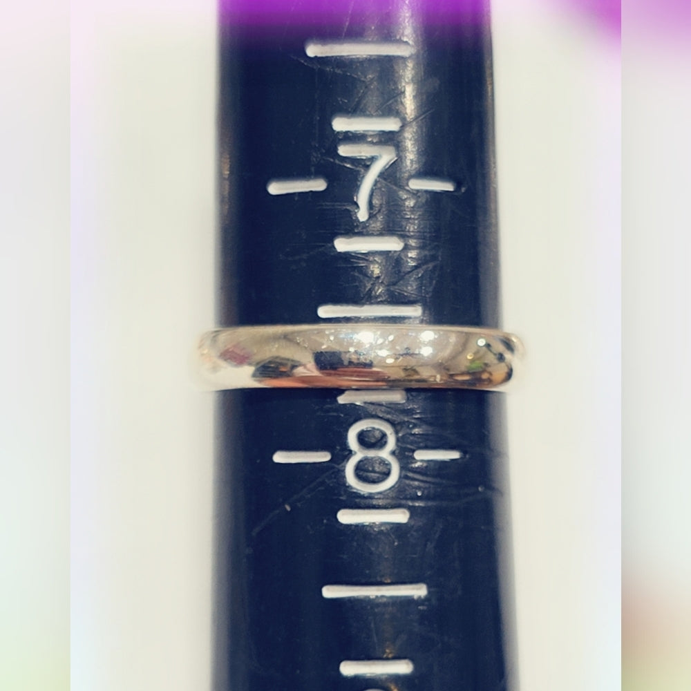 Inlay Crystal Sterling Gemstone Ring Sz. 7 1/2