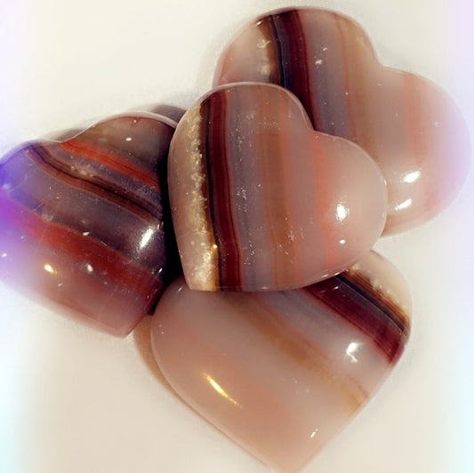 Agate Heart Palm Stone