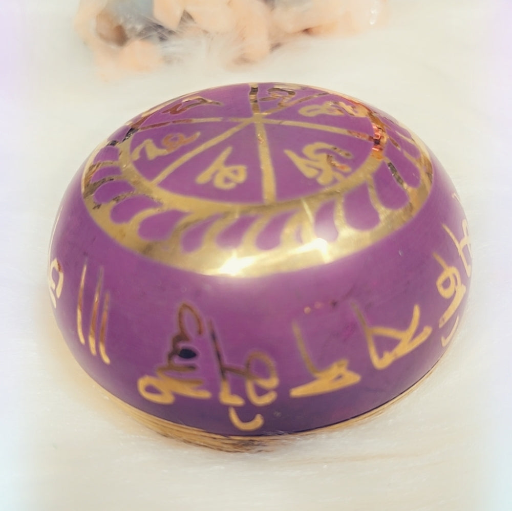 Singing Bowl With Mallet, Etched, Color Options!