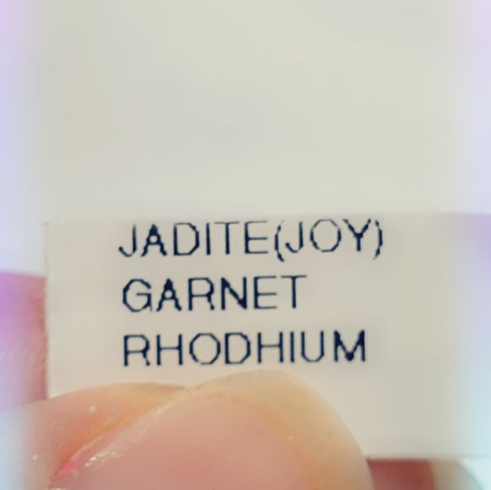 Jade & Garnet Sterling Gemstone Ring Sz. 7