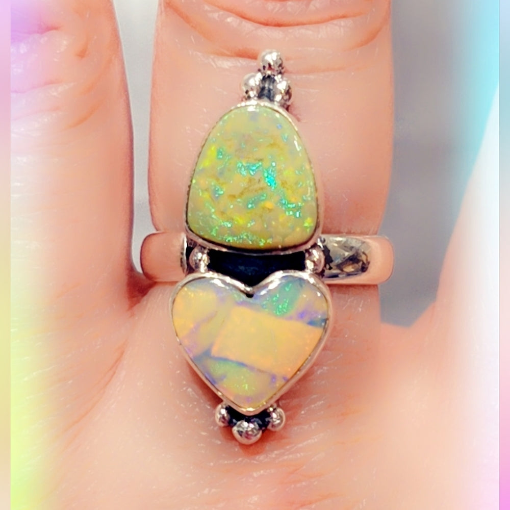 Monarch Opal Sterling Silver Gemstone Ring