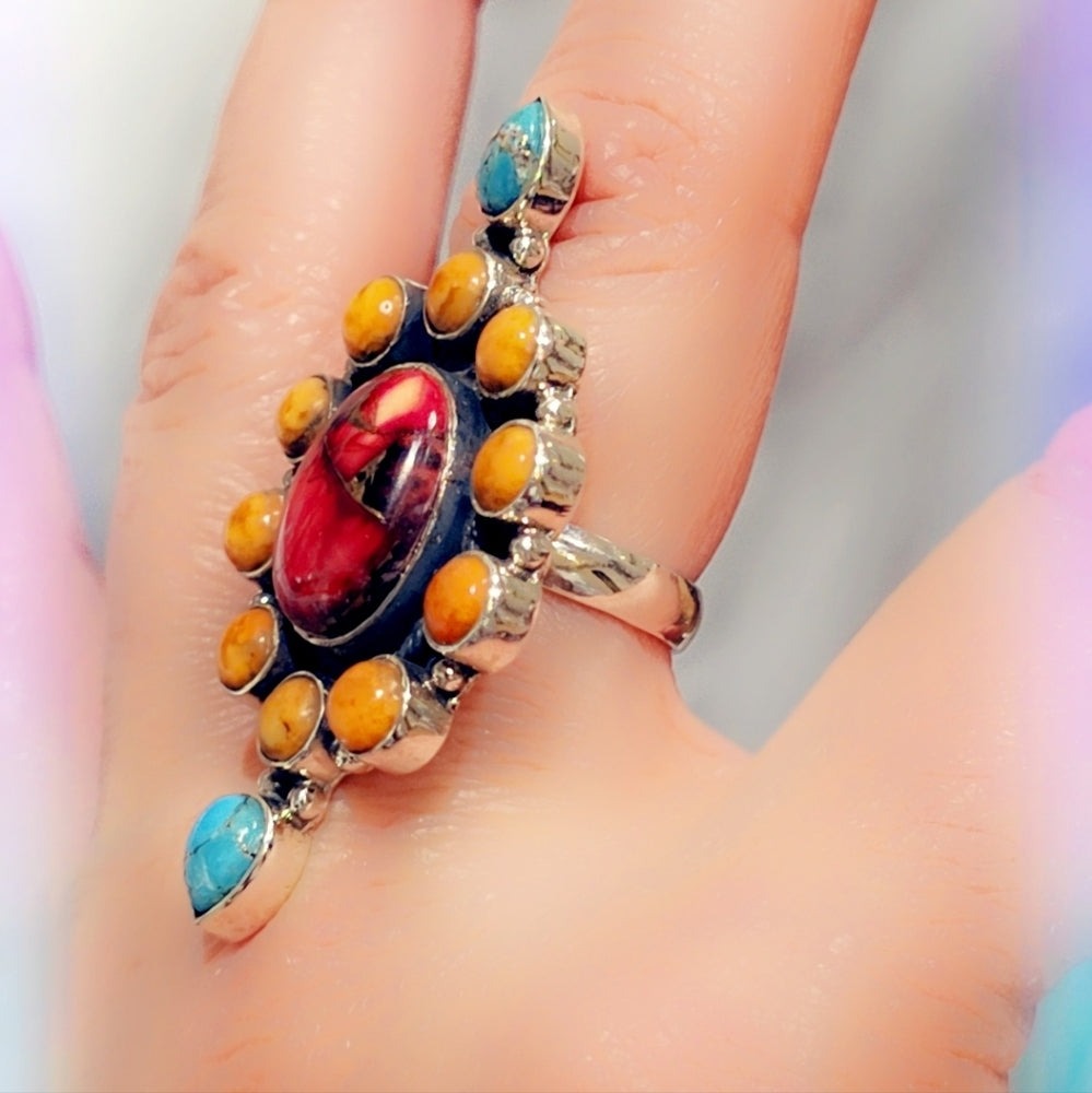 Multi Turquoise Sterling Gemstone Ring