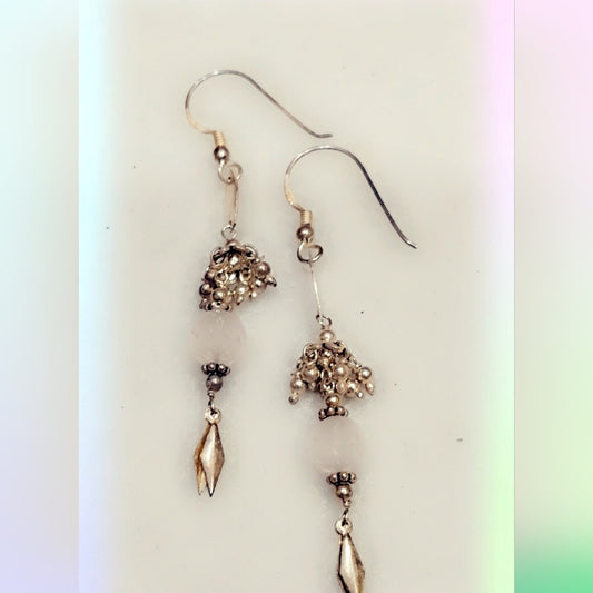 Sterling Silver Gemstone Dangle Earrings