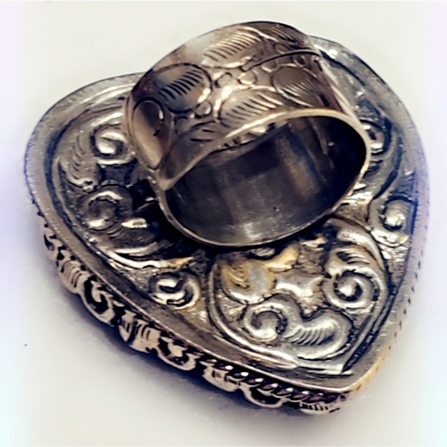 Sheen Obsidian Gemstone Handcrafted Tibetan Ring