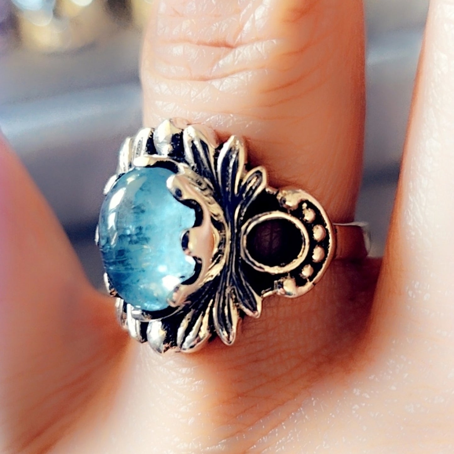 Fairy 🧚‍♂️ Band Sterling Silver Aquamarine Gemstone Ring