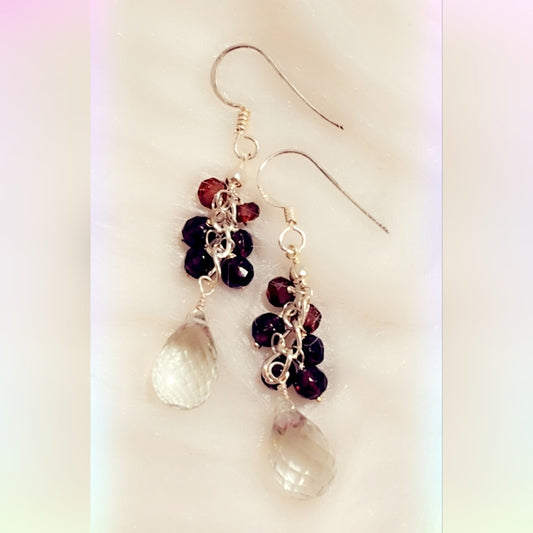 Sterling Silver Gemstone Dangle Earrings