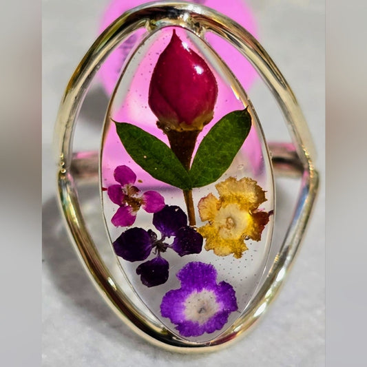 Floral Garden Potpurri Sterling Silver Ring