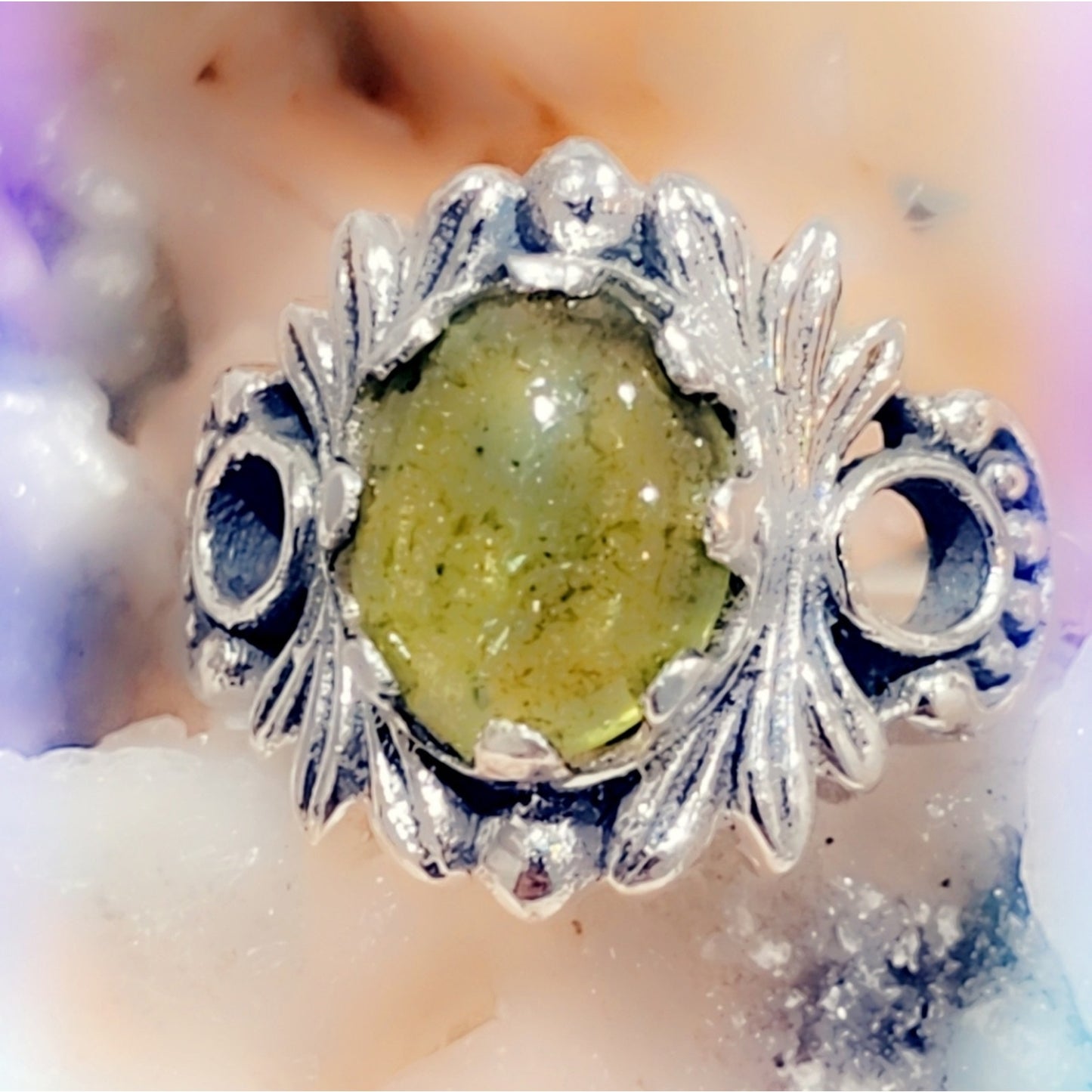 Fairy 🧚‍♂️ Band Sterling Silver Peridot Gemstone Ring