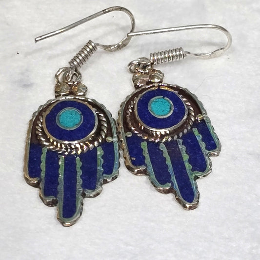 Hand Crafted Hamsa Tibetan Earrings