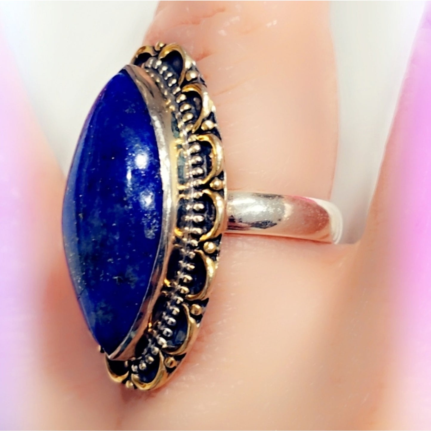 Lapis Sterling Silver Gemstone Ring