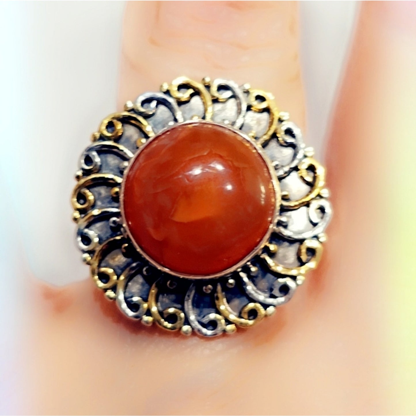 Carnelian Sterling Silver Gemstone Ring