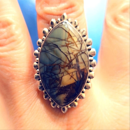 Picasso Stone Sterling Silver Gemstone Ring