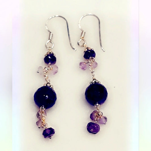 Sterling Silver Gemstone Dangle Earrings