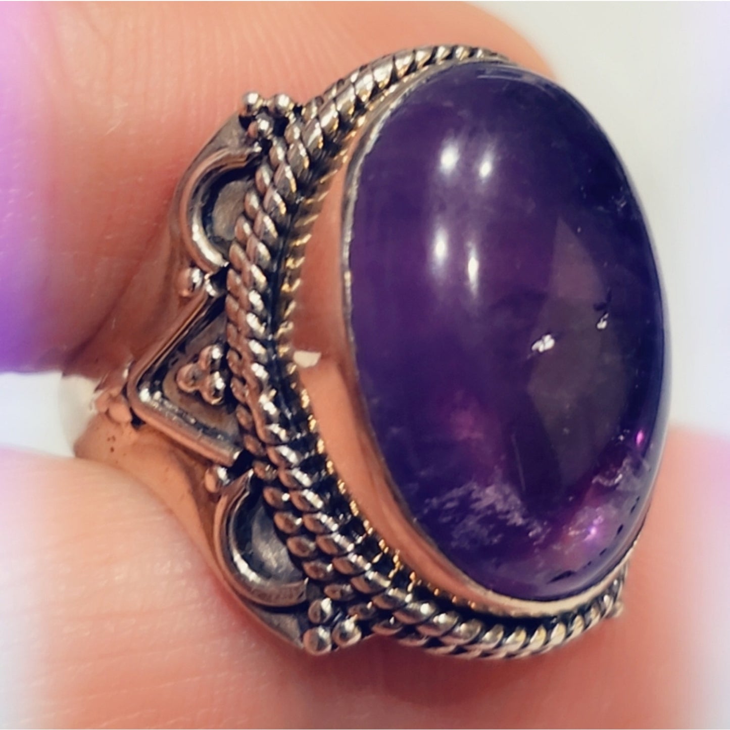 Amethyst Sterling Silver Gemstone Ring