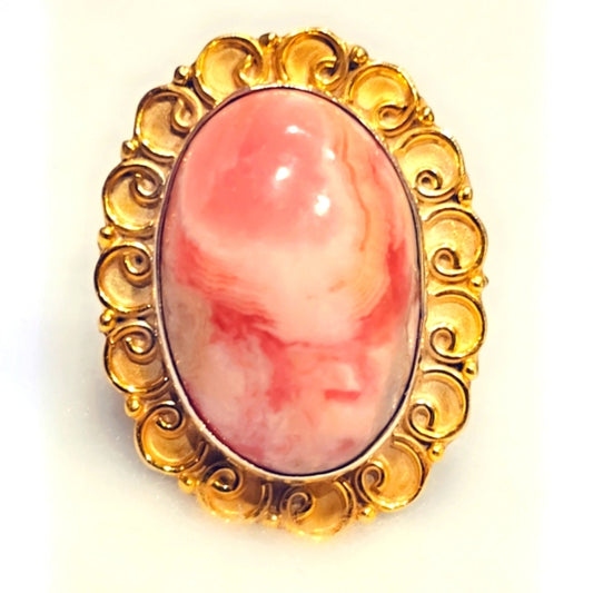 Rhodochrosite Sterling Silver Gemstone Ring