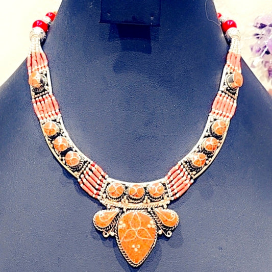 Hand Crafted Tibetan Coral Necklace