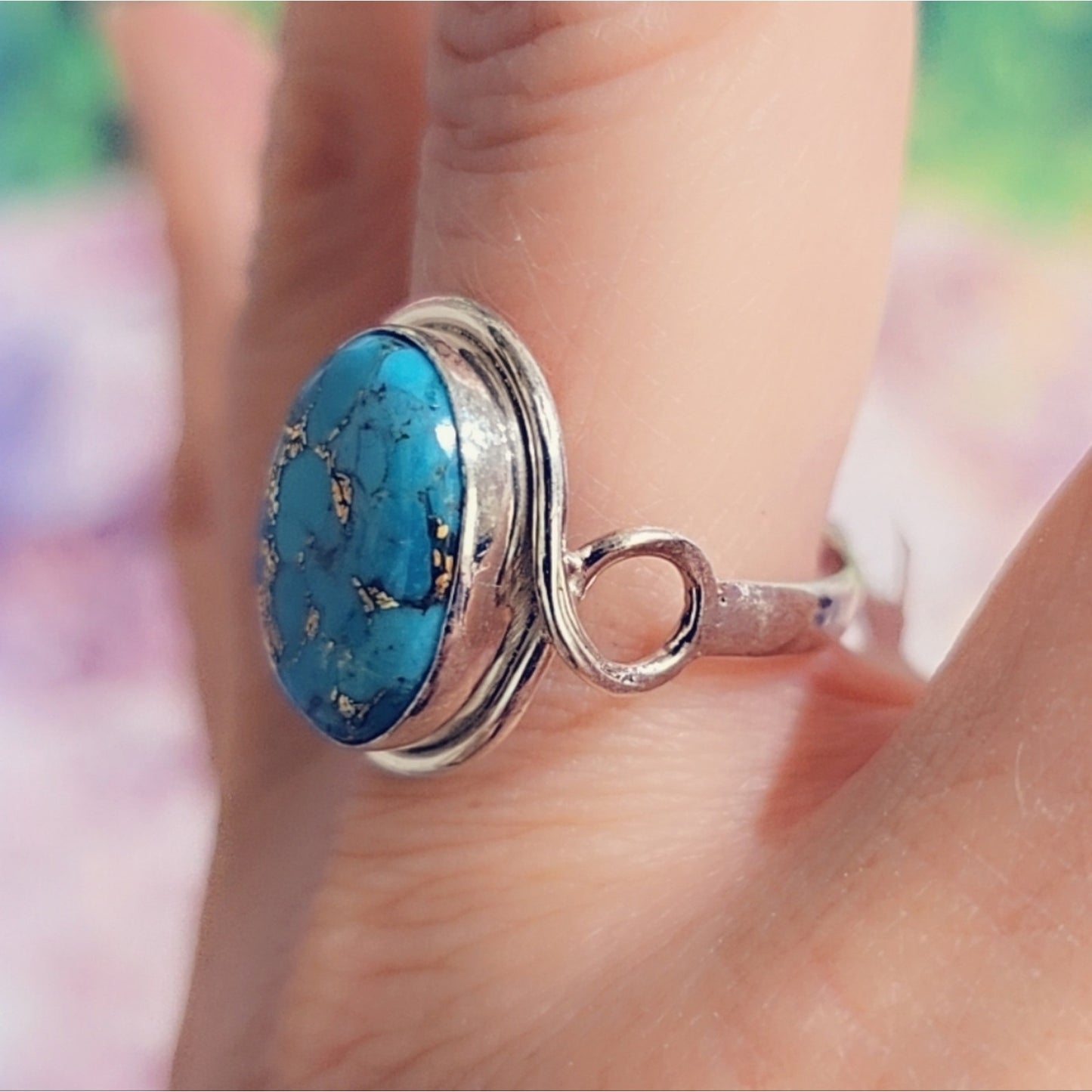 Copper Turquoise Sterling Silver Ring