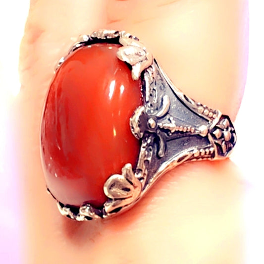Carnelian Sterling Gemstone Ring