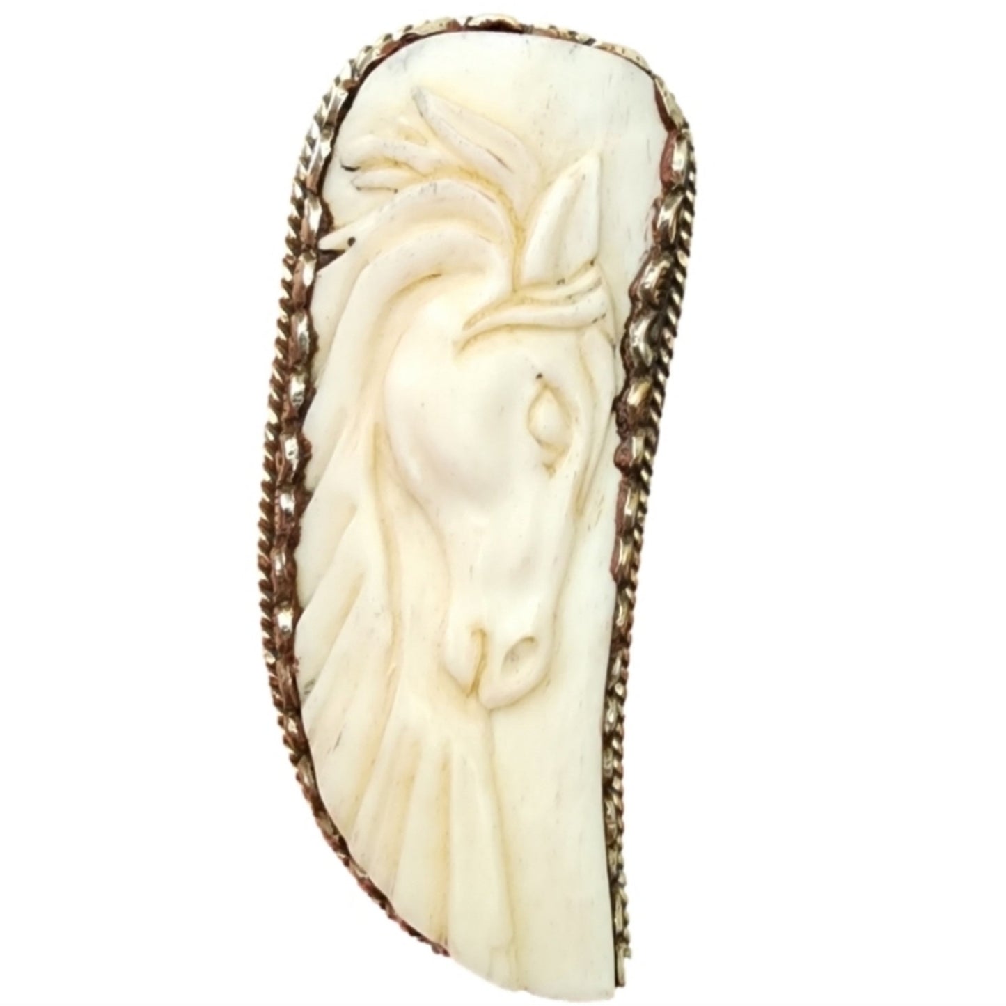 🐎 Carved Bone Gigantic Ring. Handcrafted