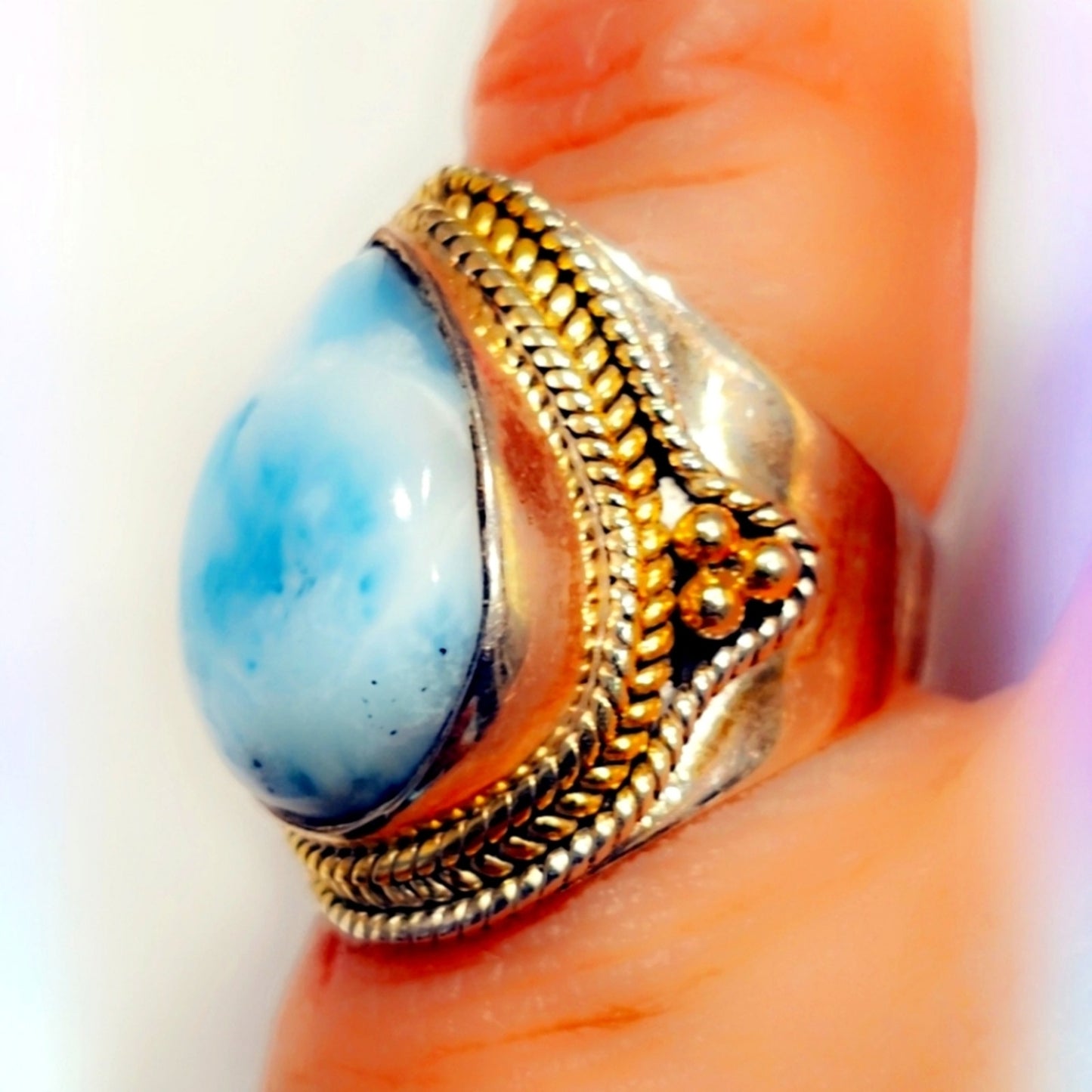 Larimar Sterling Silver Gemstone Ring