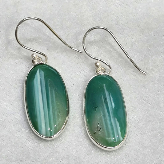 Solid Sterling Silver Gemstone Dangle Earrings