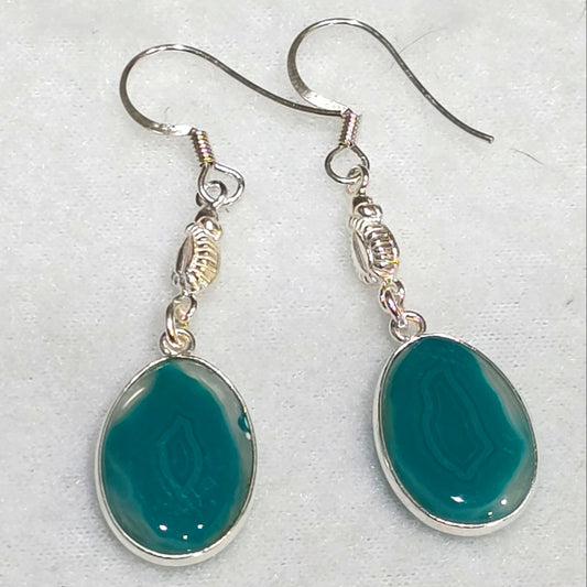 Solid Sterling Silver Gemstone Dangle Earrings