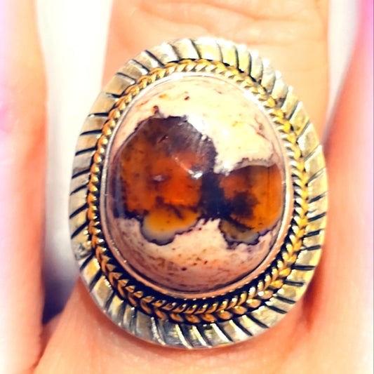 Mexican Fire Opal Sterling Silver Gemstone Ring