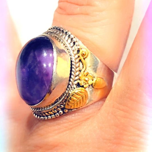 Amethyst Sterling Silver Gemstone Ring