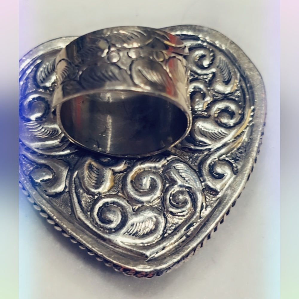 ❤️ Rainbow 🌈 Obsidian Gemstone Handcrafted Tibetan Ring, Smaller