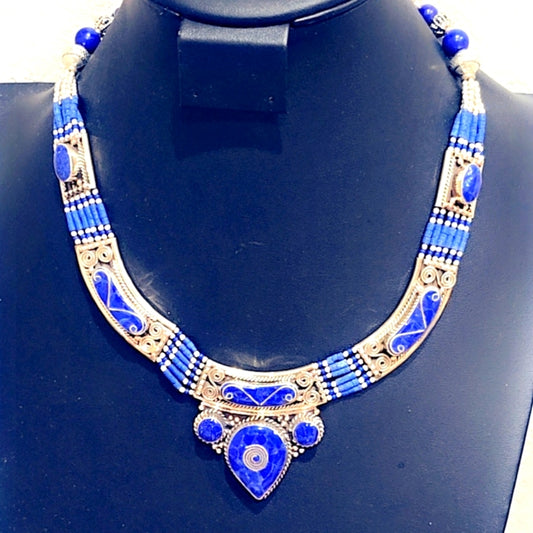 Hand Crafted Tibetan Lapis Necklace