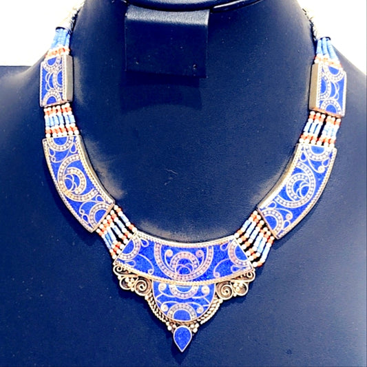 Hand Crafted Tibetan Lapis Necklace