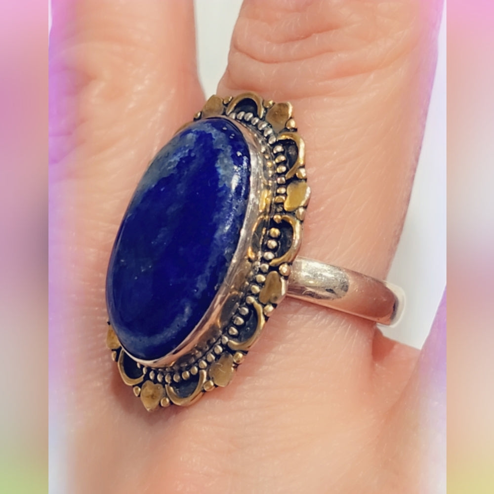 Lapis Sterling Silver Gemstone Ring