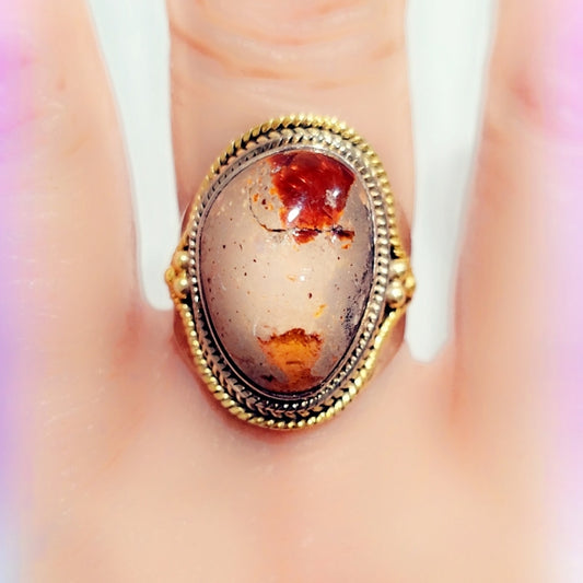 Mexican Fire Opal Sterling Silver Gemstone Ring
