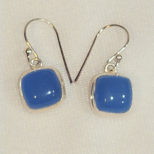 Chalcedony Sterling Silver Gemstone Dangle Earrings