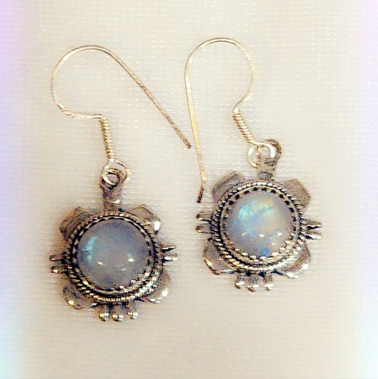 Moonstone Sterling Silver Gemstone Dangle Earrings
