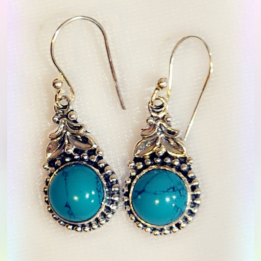 Turquoise Sterling Silver Gemstone Dangle Earrings
