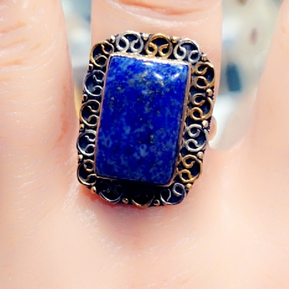 Lapis Sterling Silver Gemstone Ring