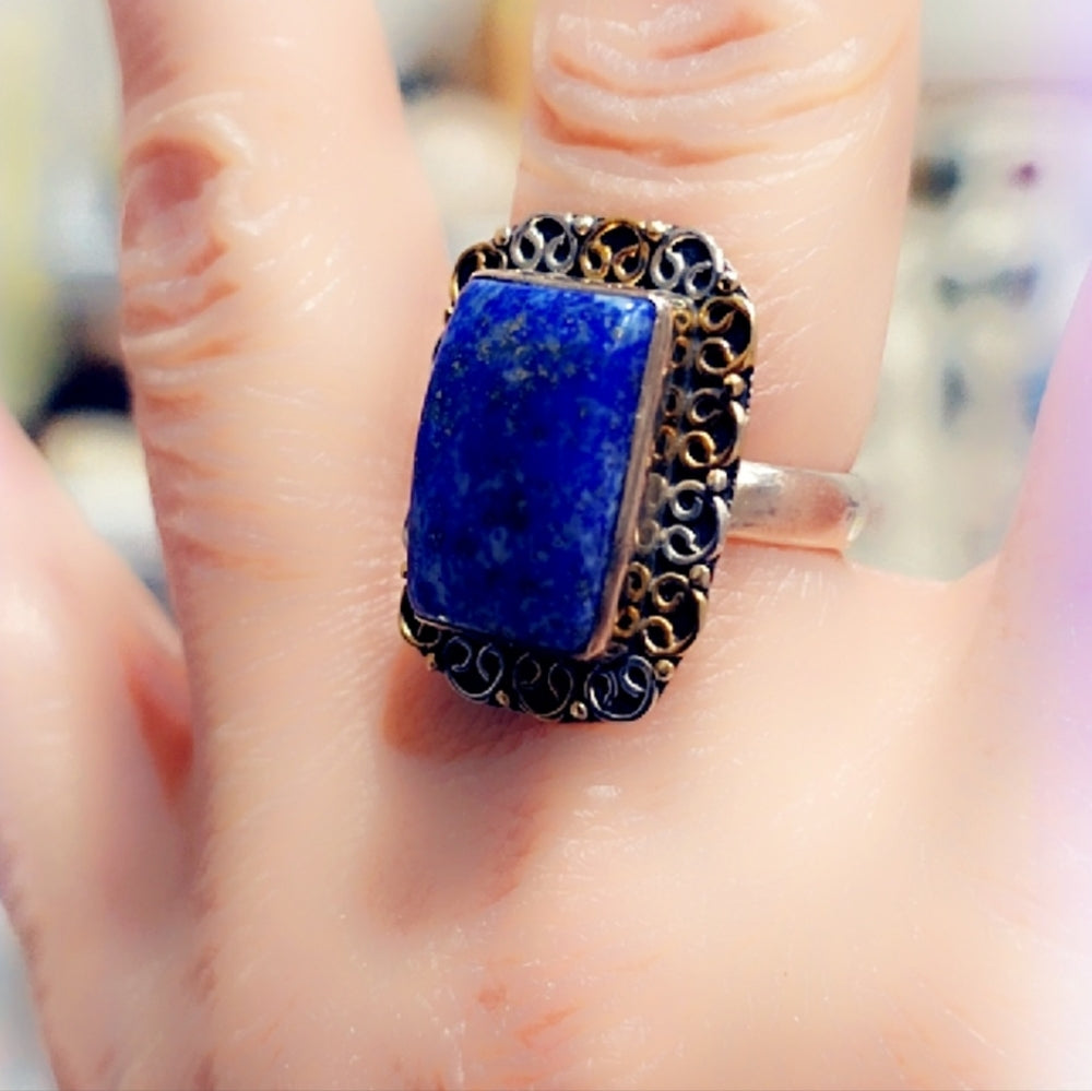 Lapis Sterling Silver Gemstone Ring