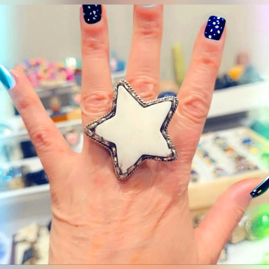 Buffalo Bone Star Handcrafted Tibetan Ring