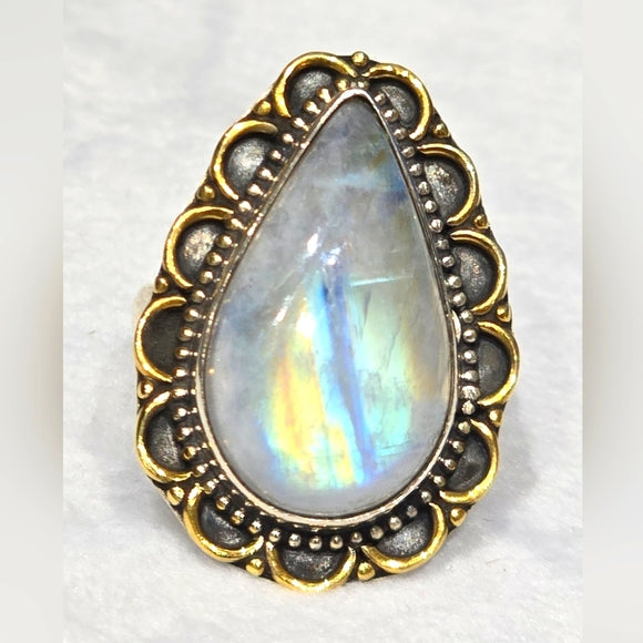 Custom Made Moonstone Solid Sterling Gemstone Ring