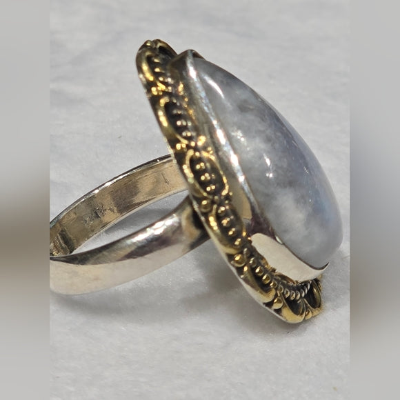 Custom Made Moonstone Solid Sterling Gemstone Ring