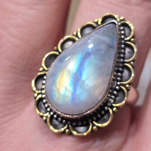 Custom Made Moonstone Solid Sterling Gemstone Ring